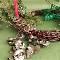 Sølvfarvede metal juletræs klips tyske vintage lysholdere